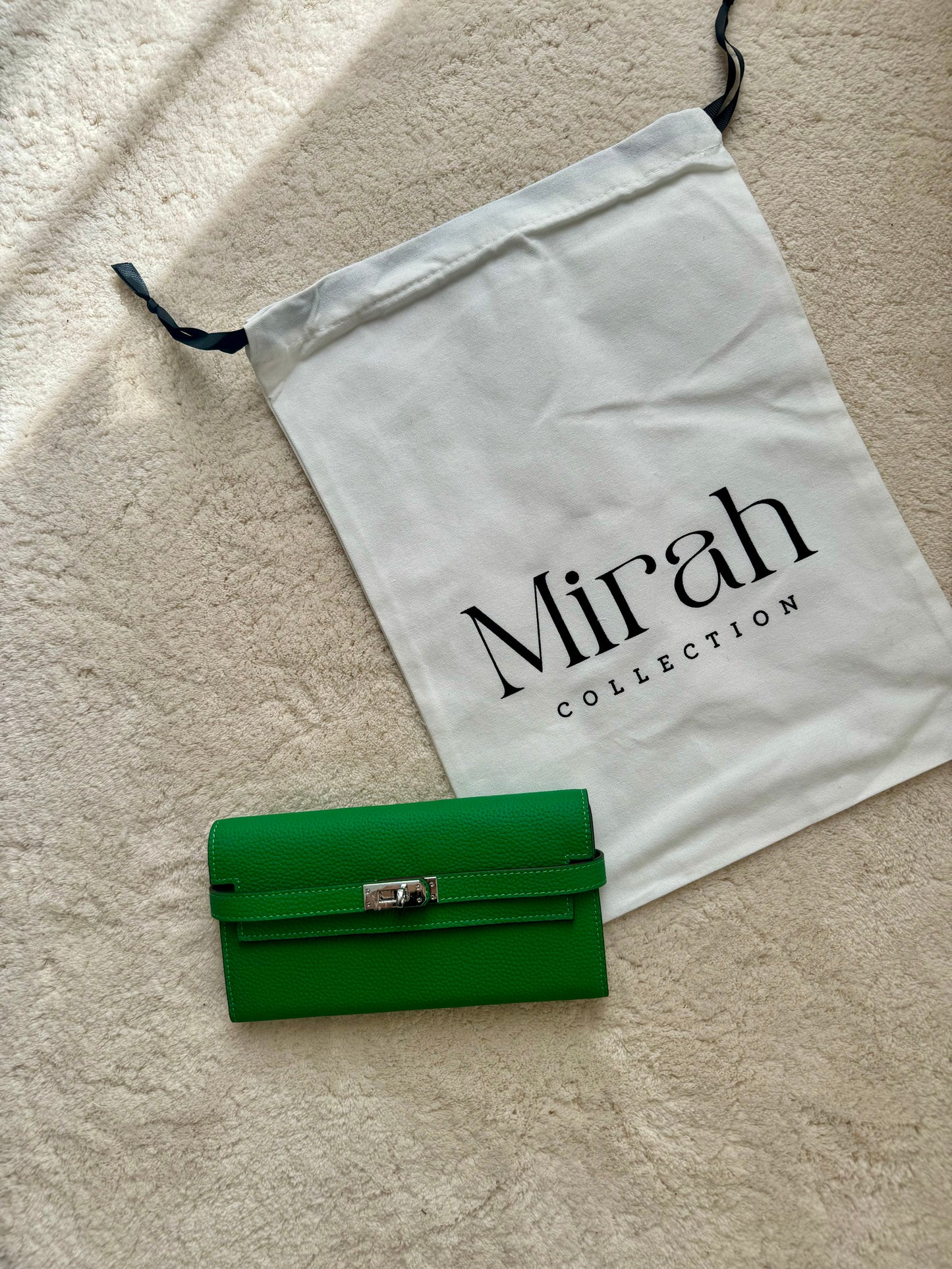 PORTEFEUILLE VERT BRÉSIL ARGENT CUIR SOUPLE