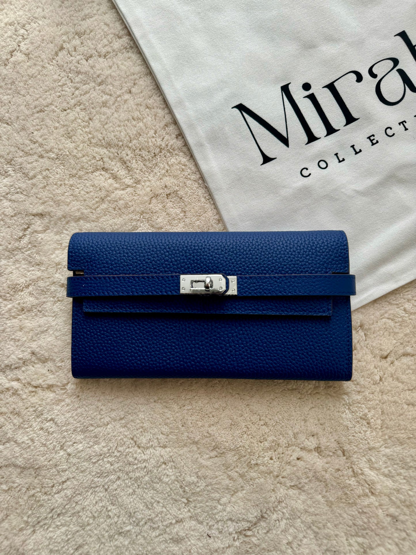 PORTEFEUILLE BLEU ÉLECTRIQUE ARGENT CUIR SOUPLE