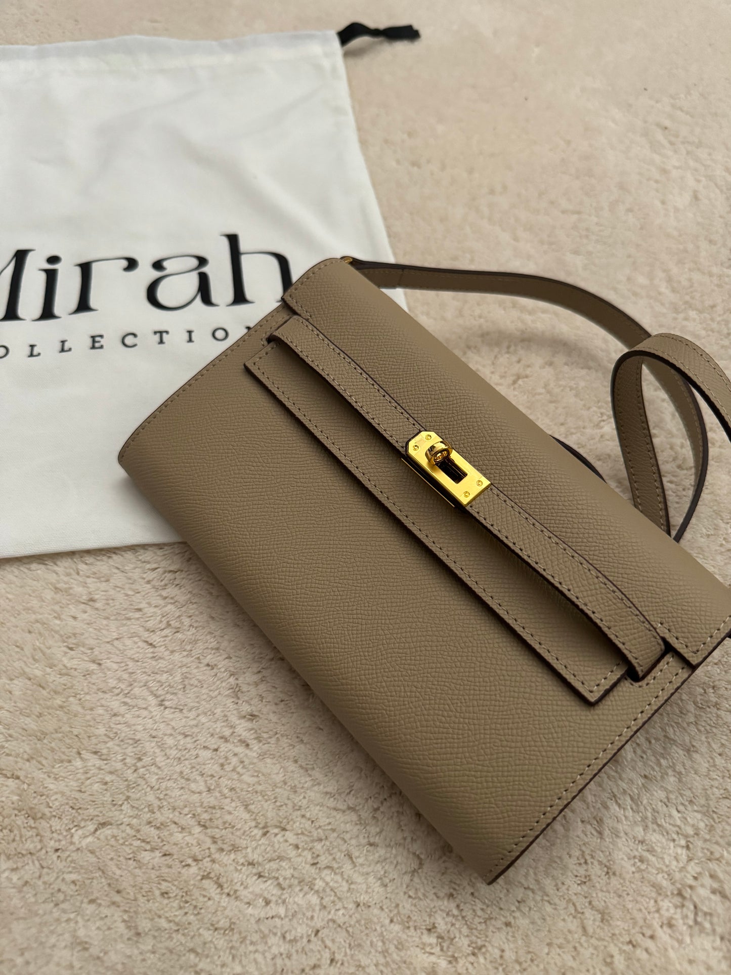 PORTEFEUILLE TAUPE CLAIR OR CUIR RIGIDE