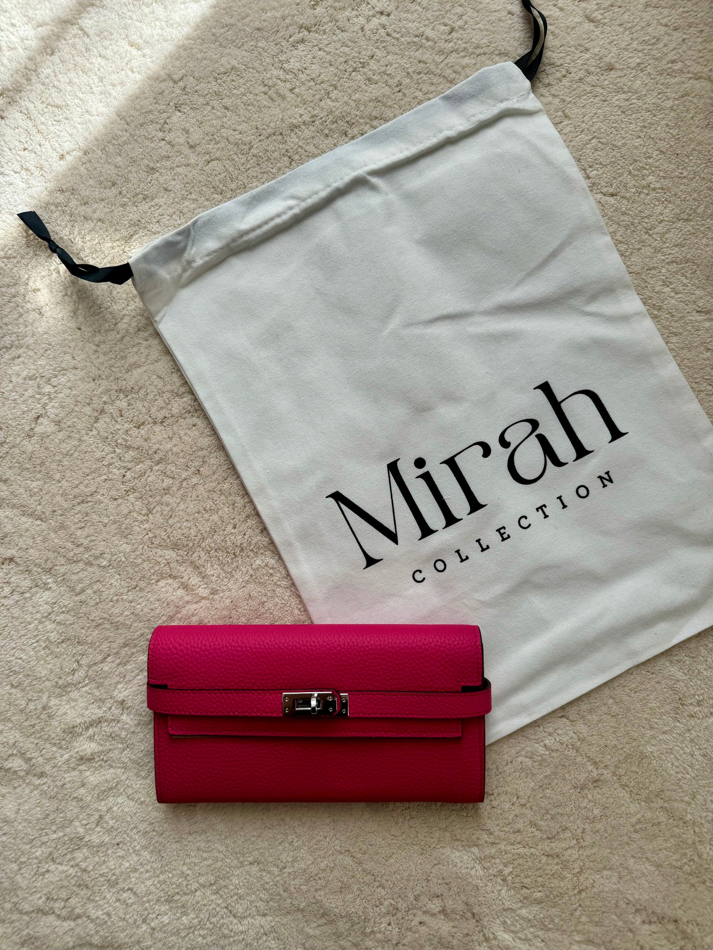 PORTEFEUILLE ROSE FUSHIA ARGENT CUIR SOUPLE