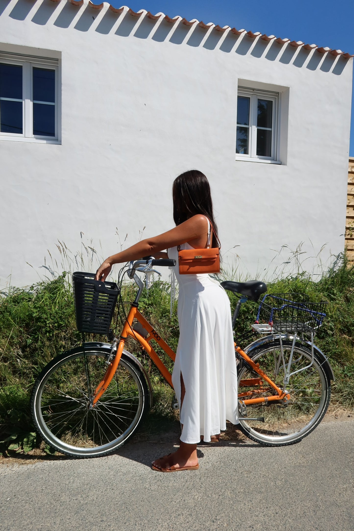 PORTEFEUILLE ORANGE OR CUIR RIGIDE