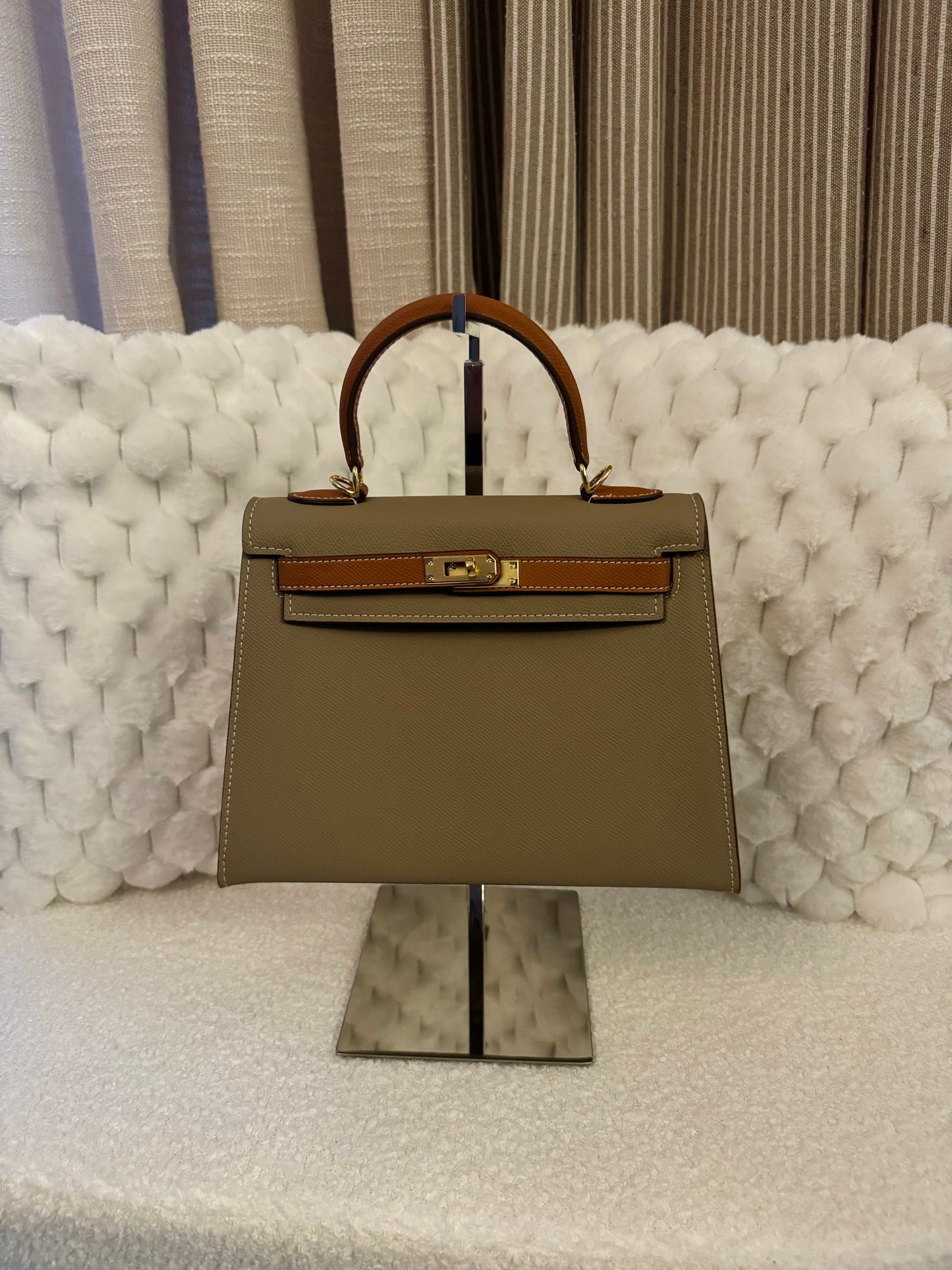 MIRAH BI-COLOR TAUPE & CAMEL