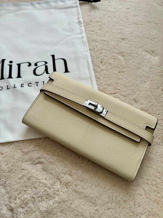 PORTEFEUILLE BLANC CRÉMEUX ARGENT CUIR SOUPLE