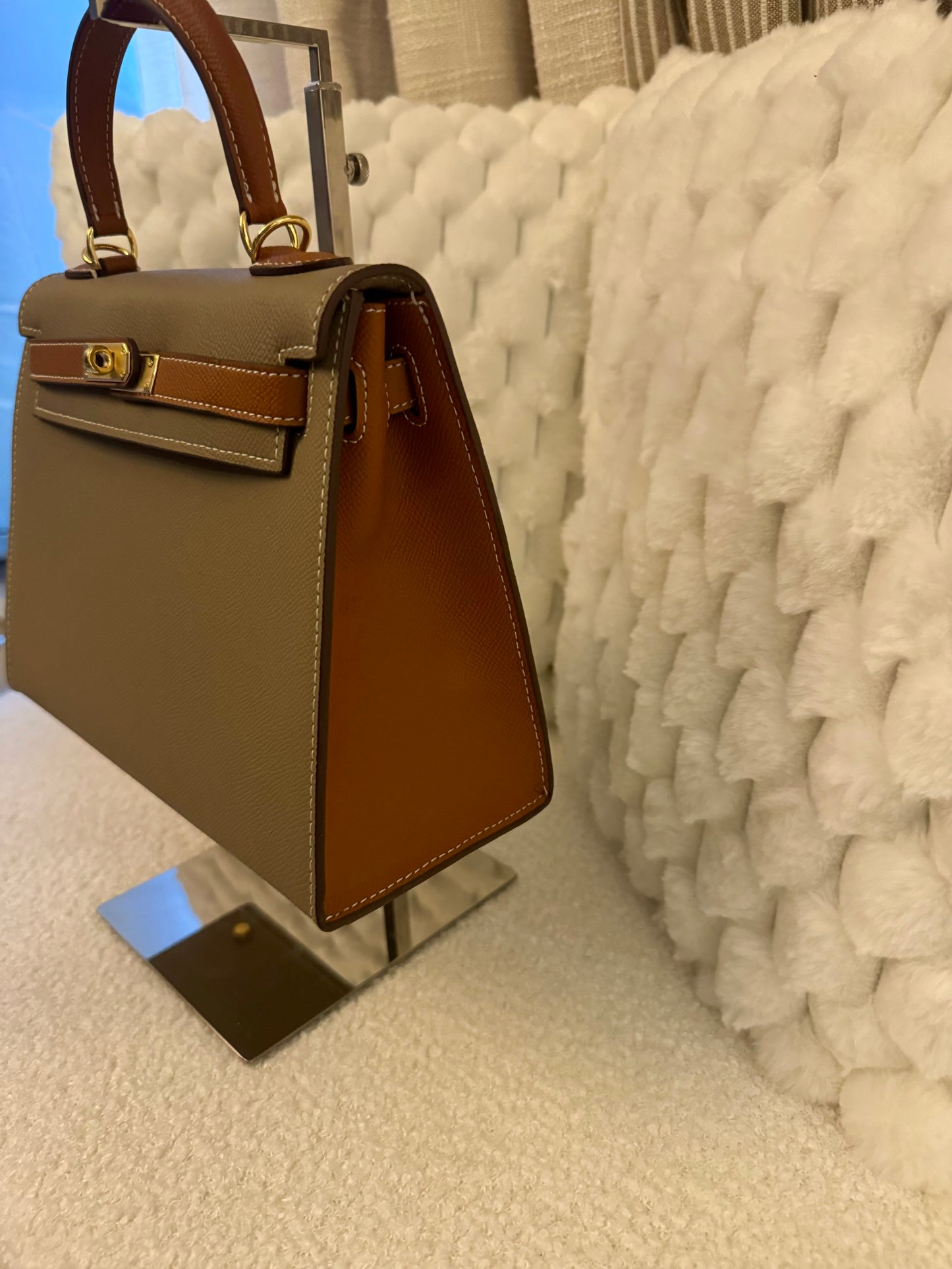 MIRAH BI-COLOR TAUPE & CAMEL