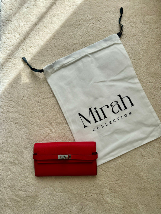 PORTEFEUILLE ROUGE ARGENT CUIR SOUPLE