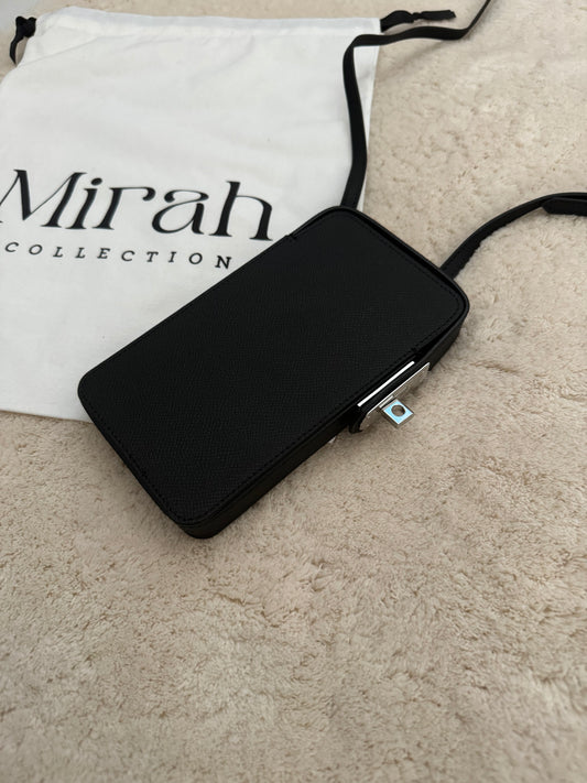ÉTUIS DE TÉLÉPHONE BANDOULIÈRE NOIR