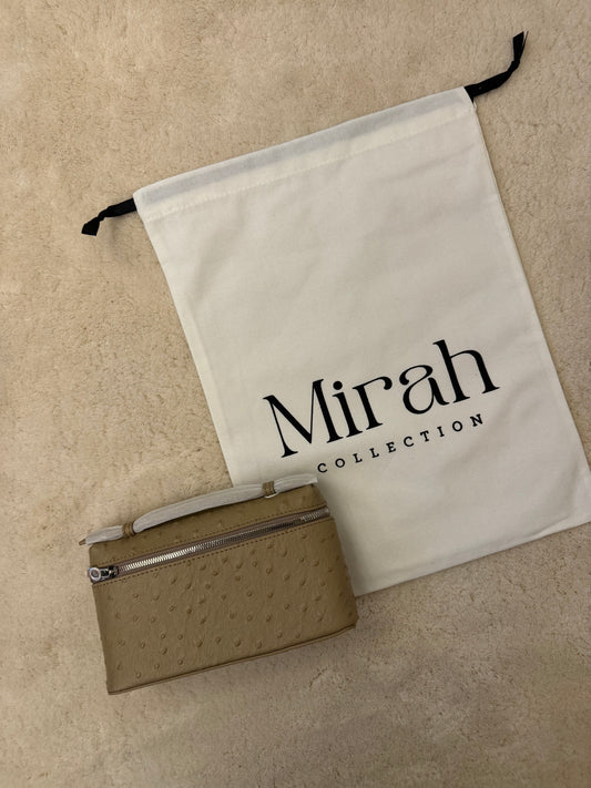 ÂMARA POCKET TAUPE CLAIR AUTRUCHE