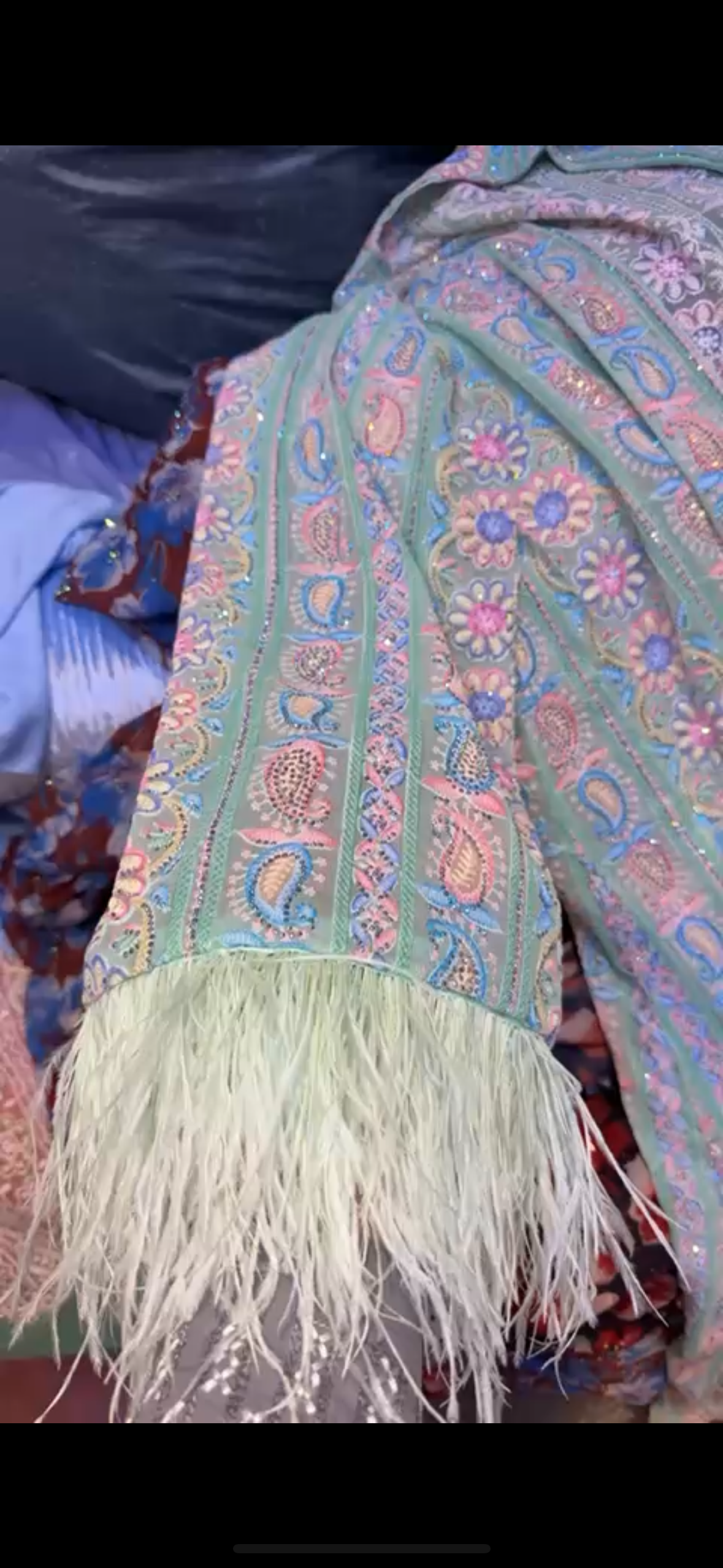 ABBAYA KIMONO DUBAI VERT TURQUOISE STRASS