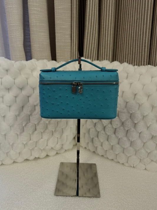 ÂMARA POCKET BLEU TURQUOISE AUTRUCHE